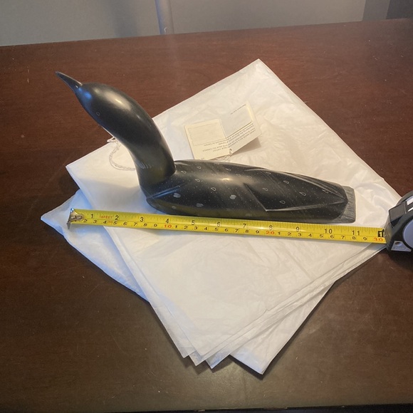 Large Loon Soapstone Inuit Art Sculpture Hand
Carved by Joanaasie Udluarsk 1996 - Picture 7 of 15